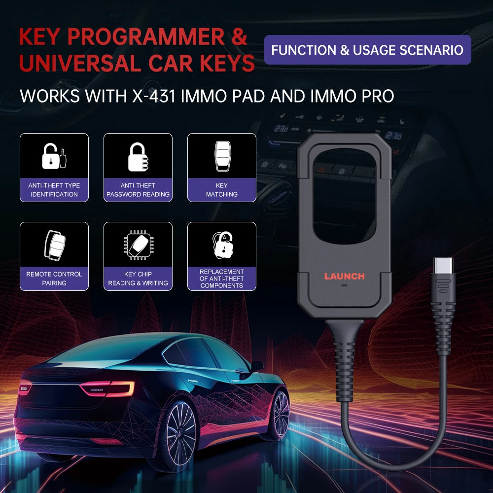 LAUNCH X431 Key Programmer Read/Write IMMO Chip Programming Smart Key Anti theft work with | AUTOKITSHOP