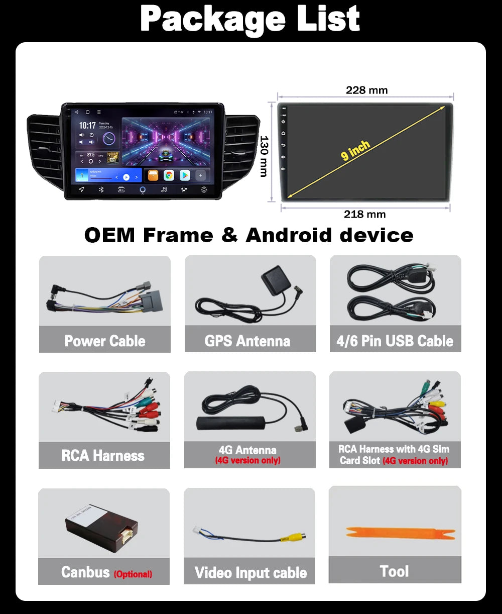 Android16 For Chevrolet N400 V 2019 For Wuling Honggua Car Radio Multimidia Player GPS Nav