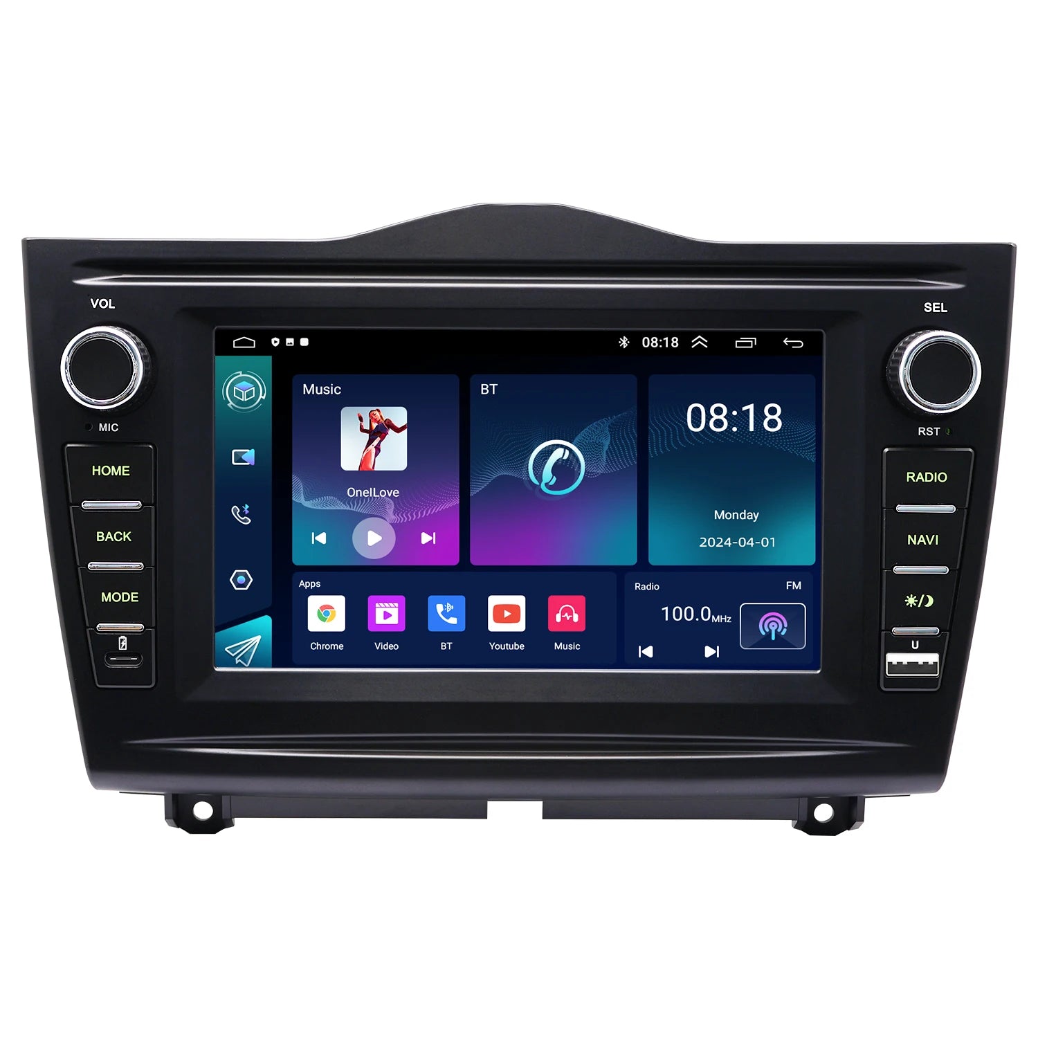 7" Android Car Radio GPS Type-C for Lada Models 2018-2019 Wireless CarPlay Android Auto Bluetooth Steering Control