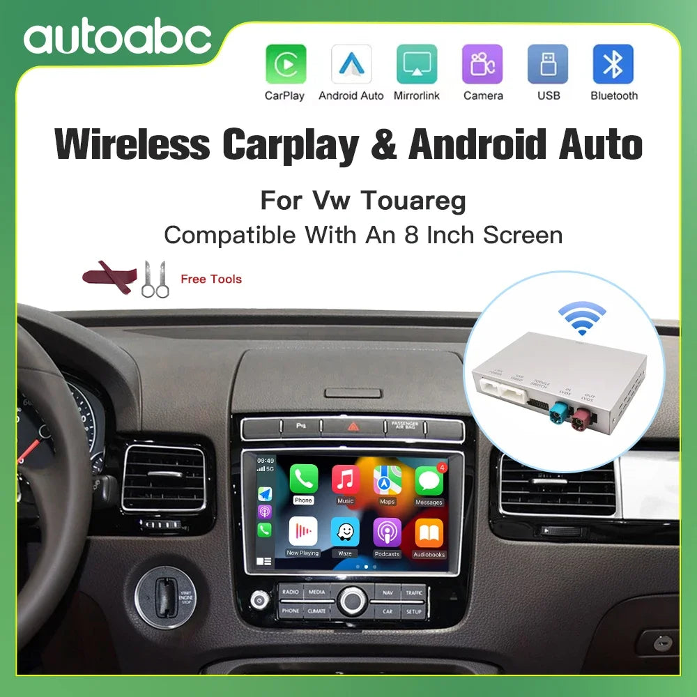 Wireless CarPlay Decoder Box for 2010-2018 Volkswagen Touareg RNS850 with Android Auto Air
