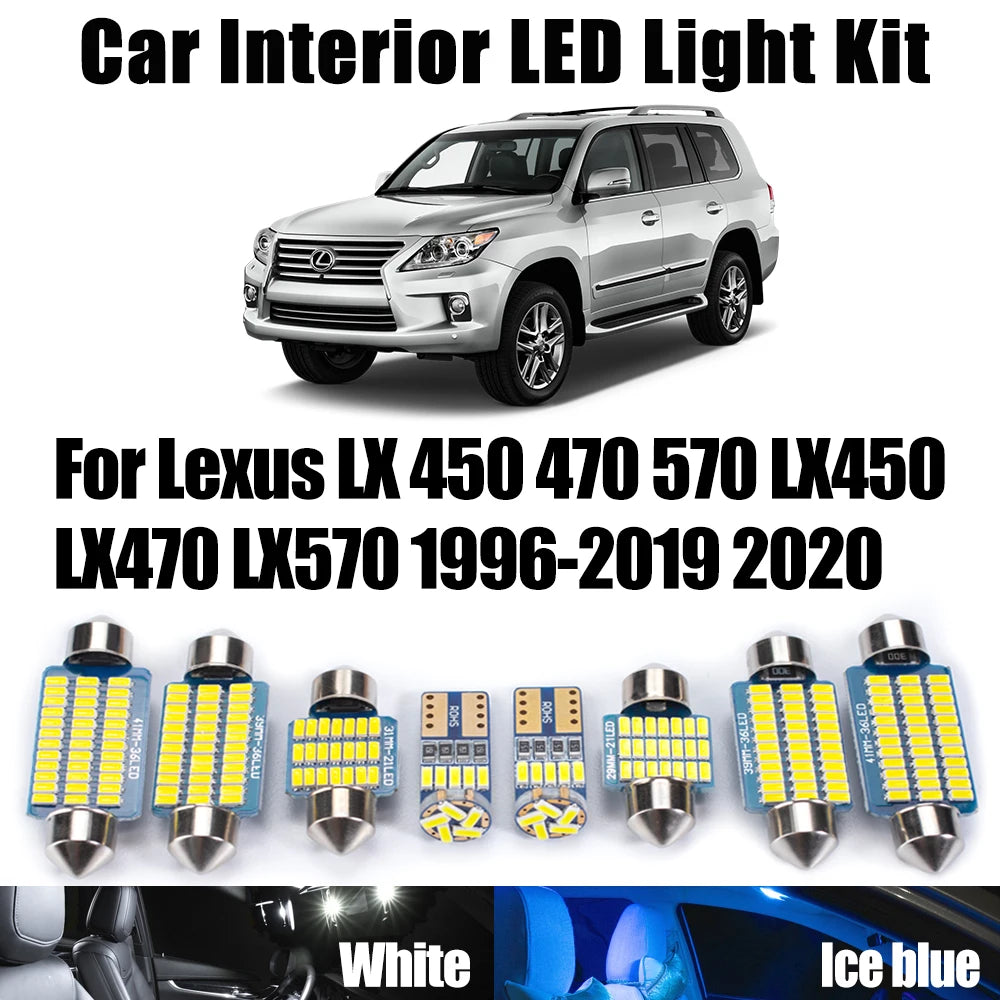 LED Interior Light Kit for Lexus LX 450 470 570 LX450 LX470 LX570 1996-2020 - Canbus Dome Map Door Trunk Bulbs | AUTO...