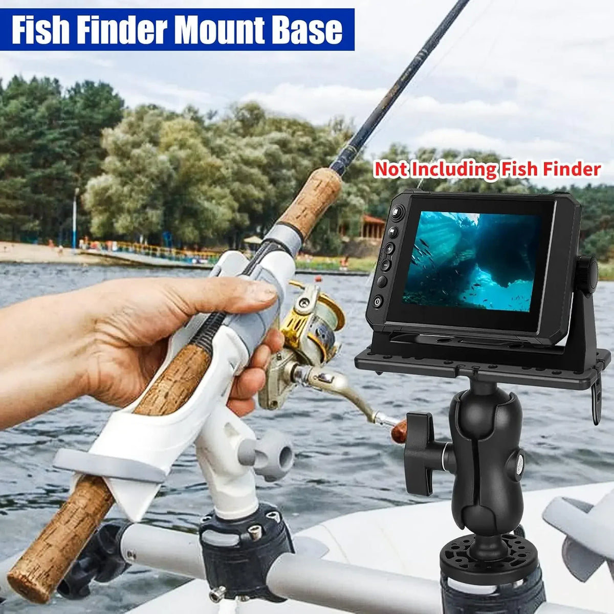 Fish Finder Mount Base GPS Navigation Fish Finder Bracket Marine Electronic Fish Finder Mount Fi - Automotive LED Light