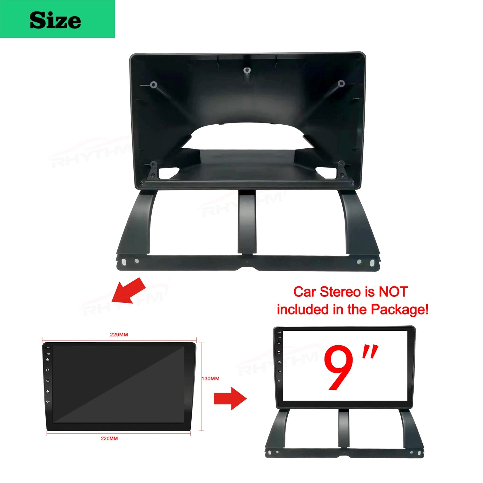 Fits 9 Inch 2din Car Fascia For SAIPA TIBA 2009-2022 Currency Panel Dashboard Mount Instal | AUTOKITSHOP