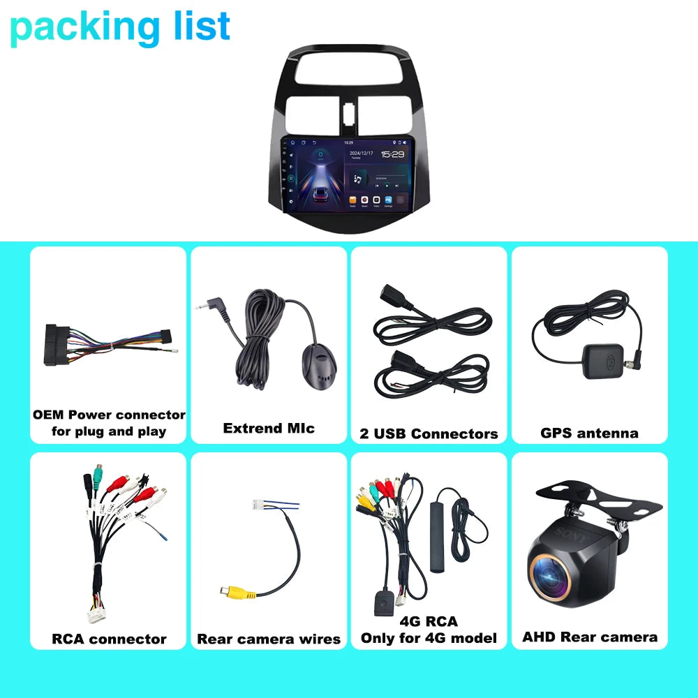 Android 15 WIFI 5G Car Radio For Chevrolet Spark 2010 2011 2012 2013 2014 Auto Multimedia