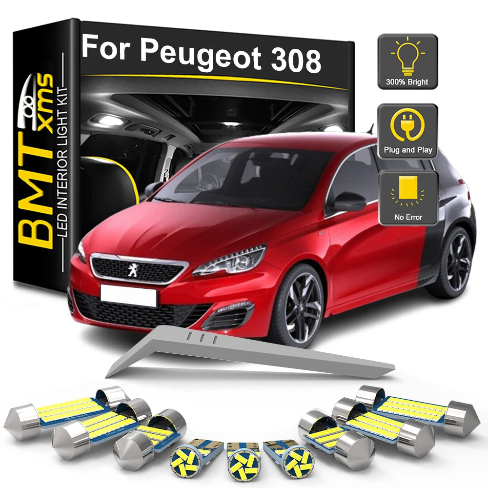 14-Piece LED Interior Light Kit for Peugeot 308 MK2 II 2 - Canbus Error-Free Bulbs | AUTOKITSHOP