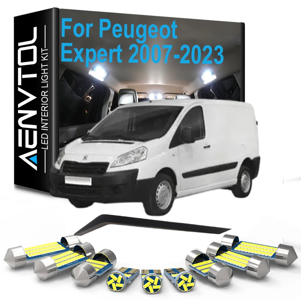 13-Piece LED Interior Light Kit for Peugeot 2007-2018 - Canbus Error-Free Interior Bulbs