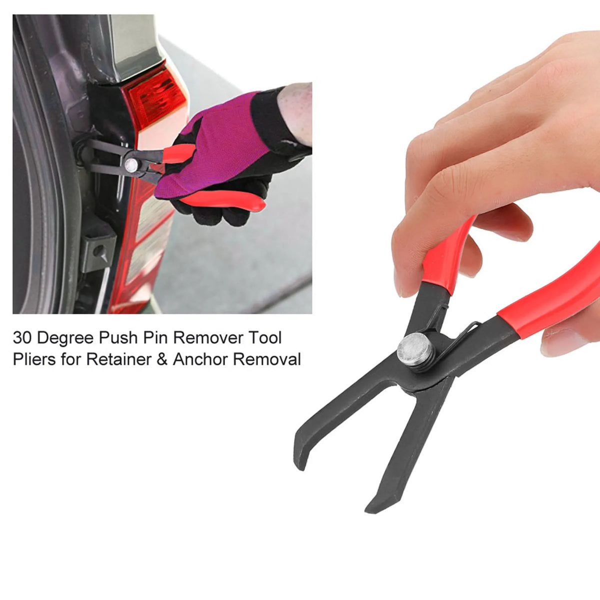 30 Degree Push Pin Remover Tool Pliers for Retainer & Anchor Removal Push Pin Tool Push Pin Tool - Automotive LED Light