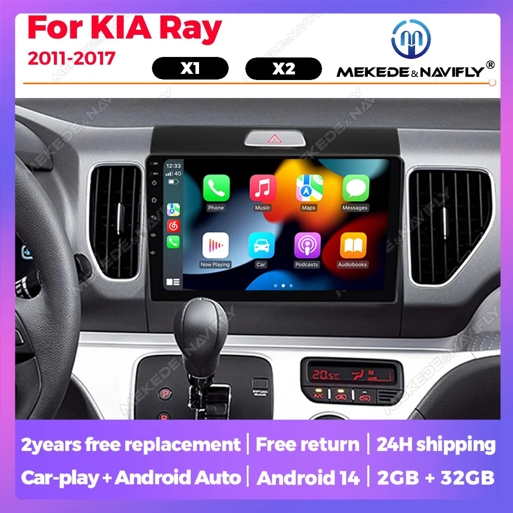 Wireless Carplay Android Auto All In One Car Radio For KIA Ray 2011-2017 2din Multimedia V