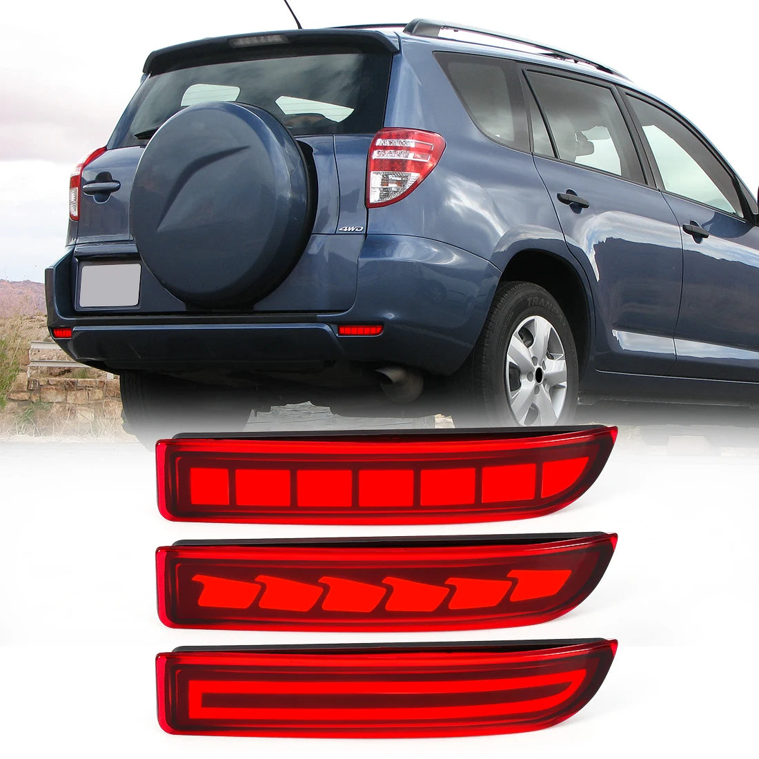 LED Rear Bumper Reflector Lights for Toyota RAV4 2006 2007 2008 2009 2010 2011 2012 For PR | AUTOKITSHOP