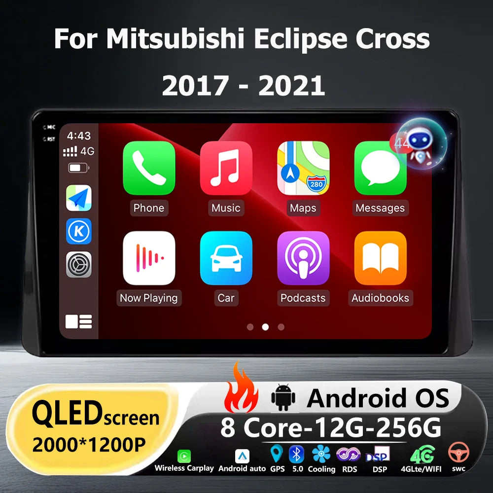 Car Radio Multimedia Video Player GPS Navigation For Mitsubishi Eclipse Cross 2017 - 2021