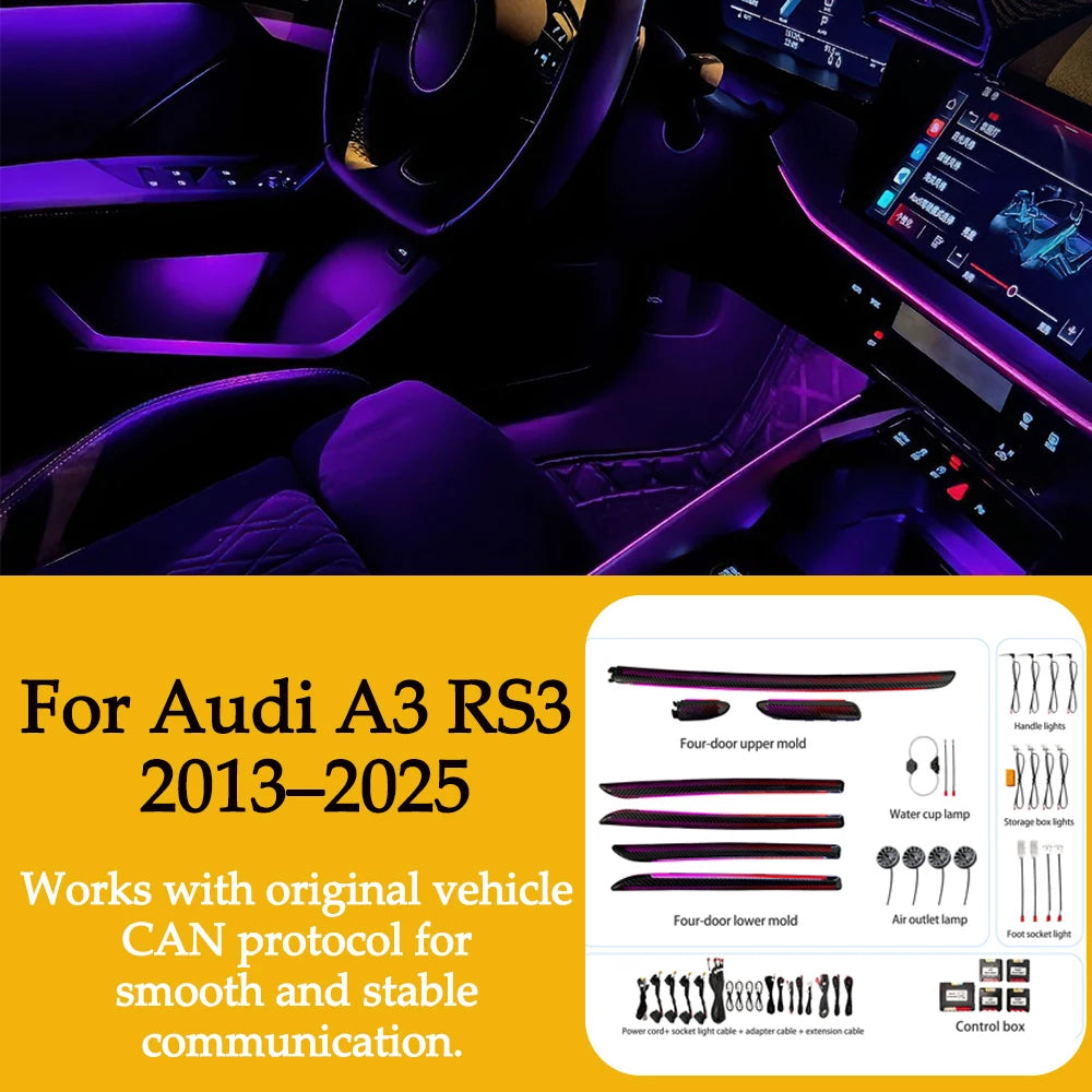 RGB - Ambient Light - for Audi RS3 A3 2013-2025 - Car Interior Lighting