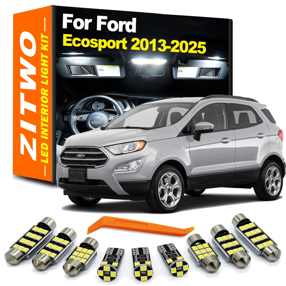 13Pcs Canbus No Error LED Bulb Interior Dome Map Light Kit For Ford Ecosport 2013- 2017 2018 2019 2020 2021 2022 2023 2024 2025
