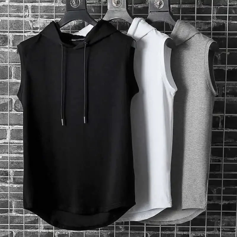 Solid Color 2023 Brand New Men's Tank Tops Vest Sleeveless Tees For Male Hooded Man Vests Tops H - Automotive LED Light