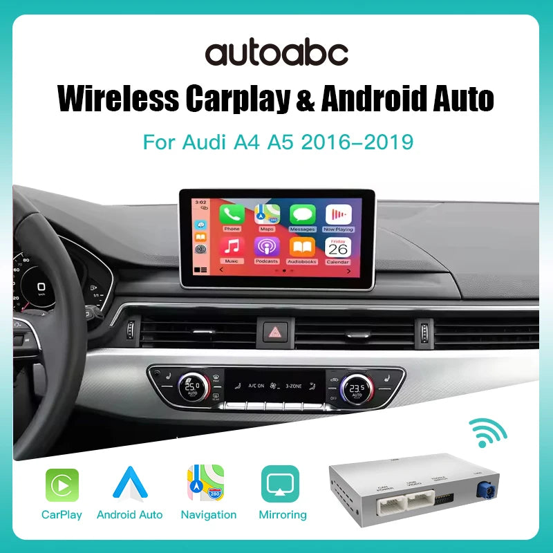 AUTOABC Wireless CarPlay for Audi A4 B9 A5 2016-2018 Android Auto Mirror Link AirPlay Reve | AUTOKITSHOP
