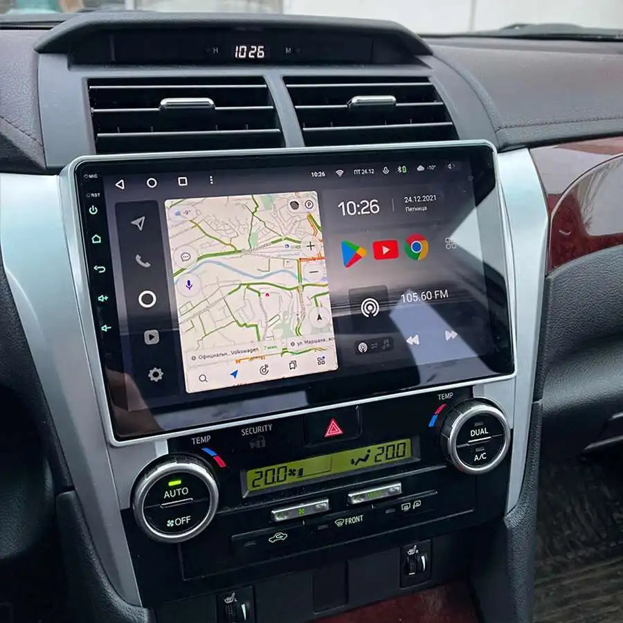 GPS Navigation Android 15 AI Voice Car Radio For Toyota Camry 7 XV 50 55 2011-2014 Wireles