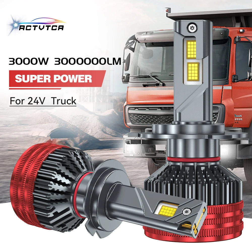 ACTVTCA Power Supply 24V LED Truck Headlight H7 LED Lamp H11 H4 LED Headlight 24V Truck 90