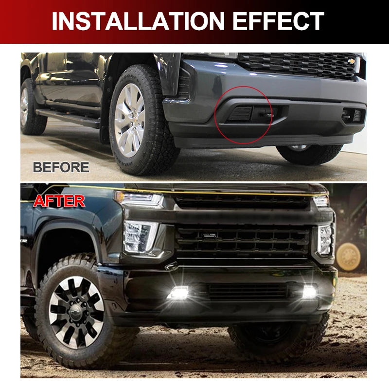 For Chevrolet Silverado 2019 2020 Fog Light Led Daytime Running Lamp DRL Daylights Front B | AUTOKITSHOP