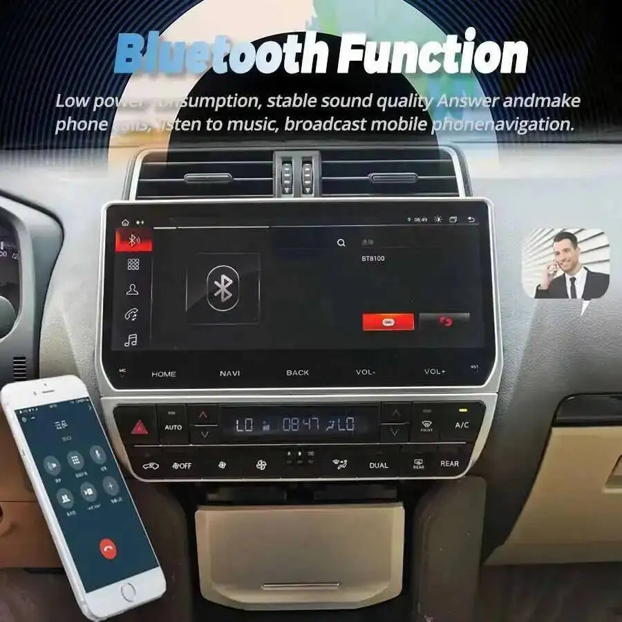Android 15 Built-in 360 12.3" Car Radio For Toyota Prado 2018 Carplay Auto Multimedia Play
