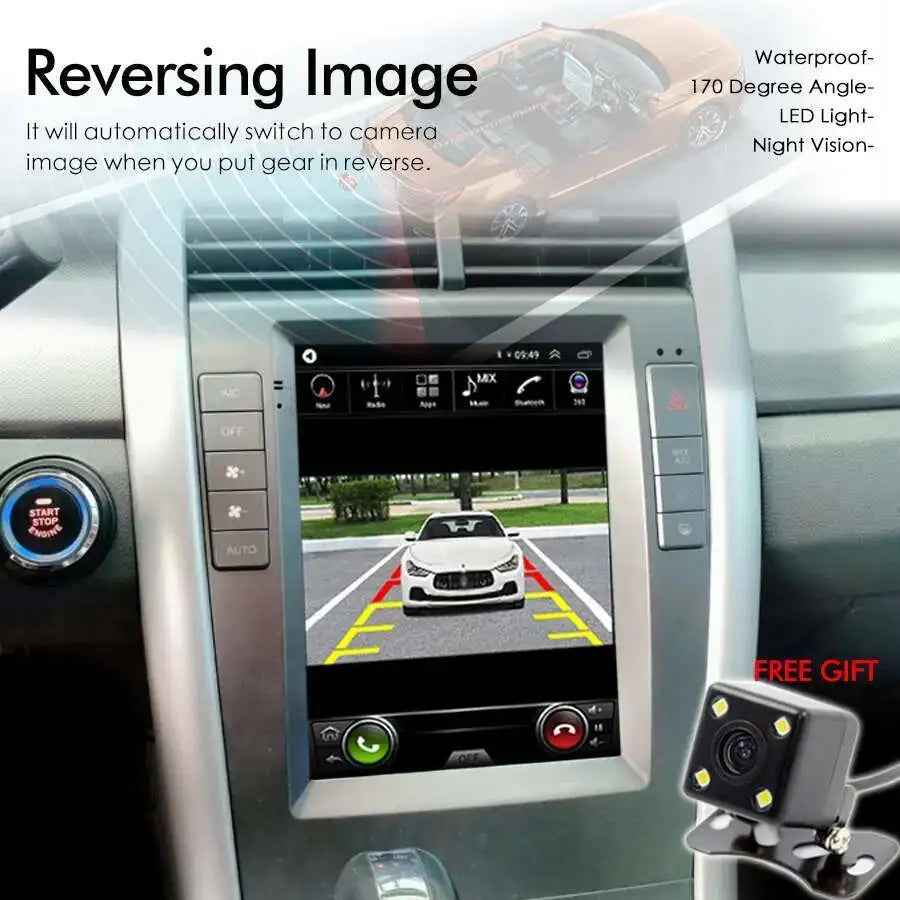 Auto GPS Navigation DSP Wireless BT CarPlay Vertical Screen Android 14 Car Radio For Ford