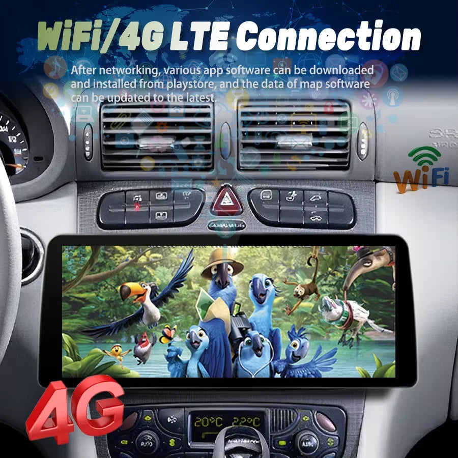 12.3inch Radio Android Car Video Player Stereo For BENZ C ClASS W203 2002-2003 CLK-CLASS W