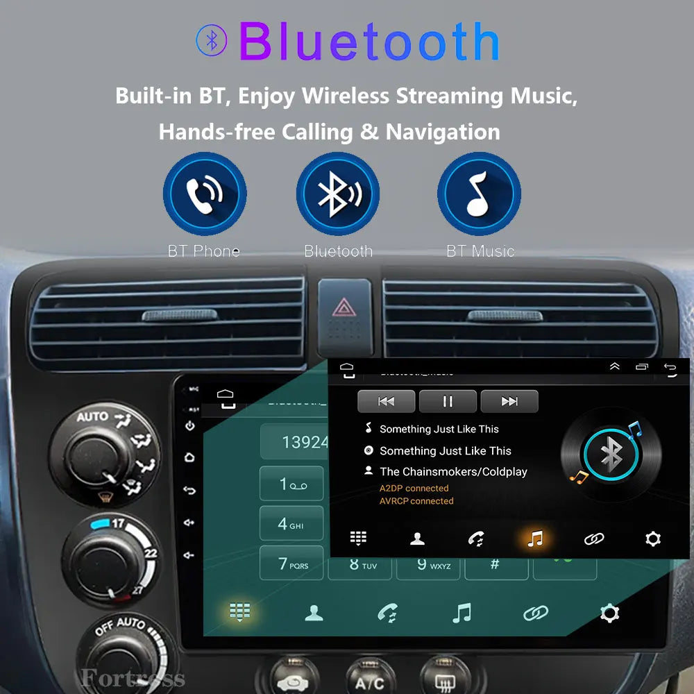 9”Android 16 Carplay Auto Car Radio Multimedia Player For Honda Civic 7 2000-2006 Navigati