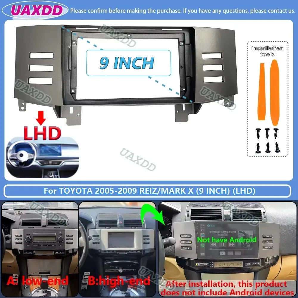FOR 2005-2009 Toyota REIZ MARK X 9INCH Radio Android Stereo Frame Panel Fascia Dashboard A