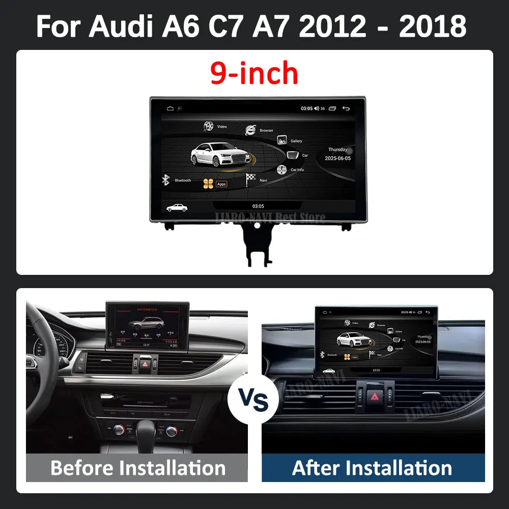 9 '' Carplay DSP Stereo Car Radio Multimedia Player for Audi A6 C7 A7 2012 - 2018 Navi GPS