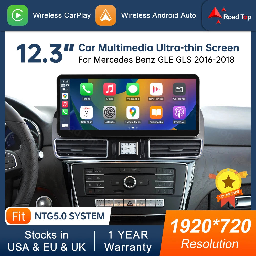 CN 12.3'' Multimedia Display For BenzML W166 GL X166 GLE GLS 2012-2018 Touch Screen Wirele | AUTOKITSHOP