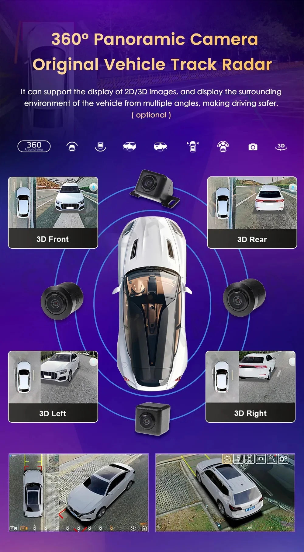 360 Panoramic Camera Original Vehicle Track Radar