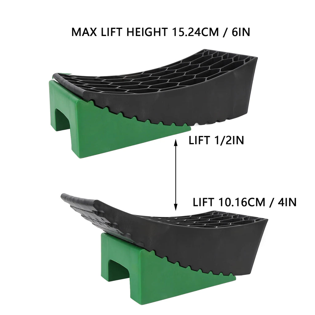 6Pcs Curved Leveling Block 35000lb Load Capacity Portable RV Curved Leveler with Anti Slip Pads  - Automotive LED Light