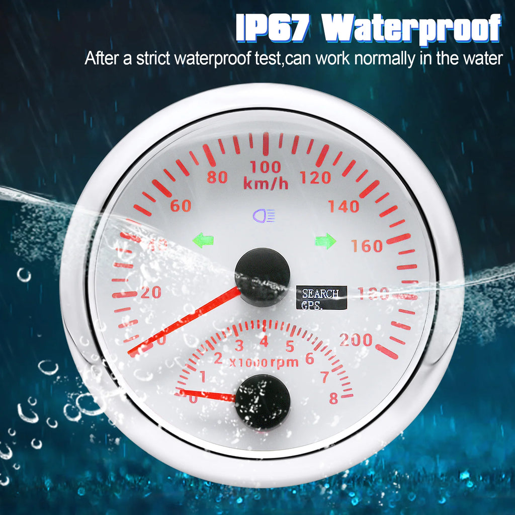85mm Digital Car Truck Boat GPS Speedometer Gauge 0-200KM/H 0-120kmh Speed Meter Tachometer 8000 - Automotive LED Light
