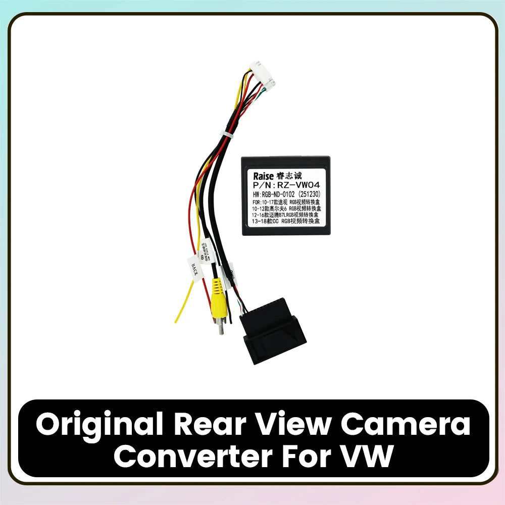 Android OS Car Radio Cable Original Rear View Camera Converter For Volkswagen Golf 5 6 Pol