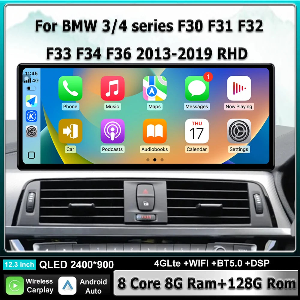 Car Radio Multimedia BT WIFI Android 16 RHD For BMW 3/4 series F30 F31 F32 F33 F34 F36 201
