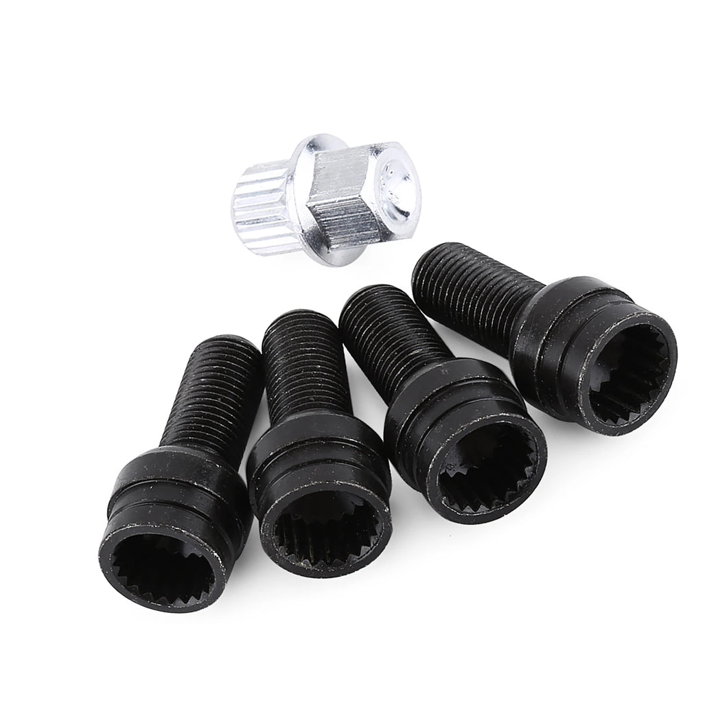5pcs Locking Wheel Nuts Bolts Sets (4+1) Security Key For VW AUDI A3 A4 A5 Bora  for VW A5 A3 A4 - Automotive LED Light
