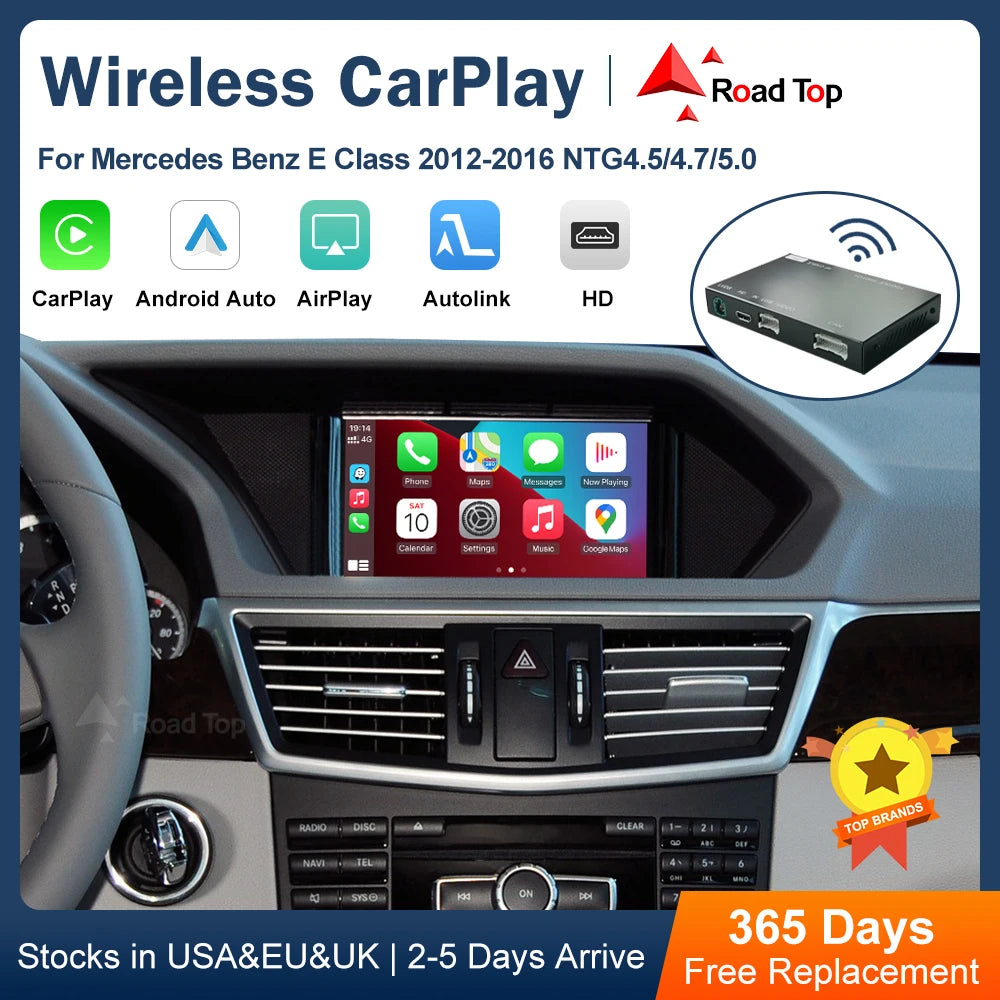 Road Top Wireless CarPlay for Mercedes Benz E-Class W212 E Coupe C207 NTG4.5/4.7/5.0 2011- | AUTOKITSHOP