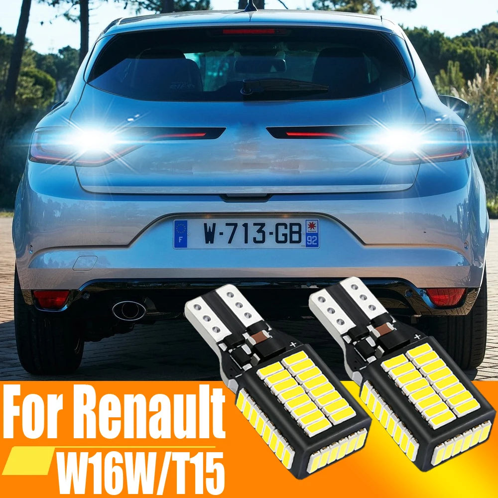 W16W T15 921 912 LED Canbus Reverse Light Bulbs On Car White 12v Back Up Lamp For Renault
