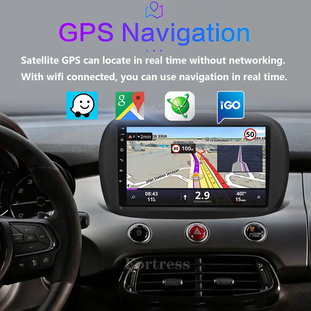 Android 16 Car Radio For Fiat 500X 2014 - 2020 Multimedia Video Player GPS 4G Carplay Auto