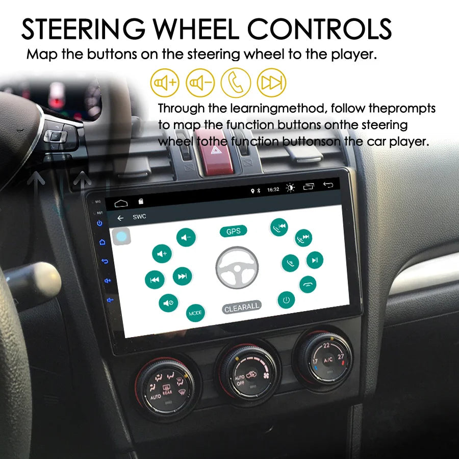 Car Radio GPS Navigation For Subaru Forester SJ 2012 - 2015 Android 14 AI Voice Multimedia
