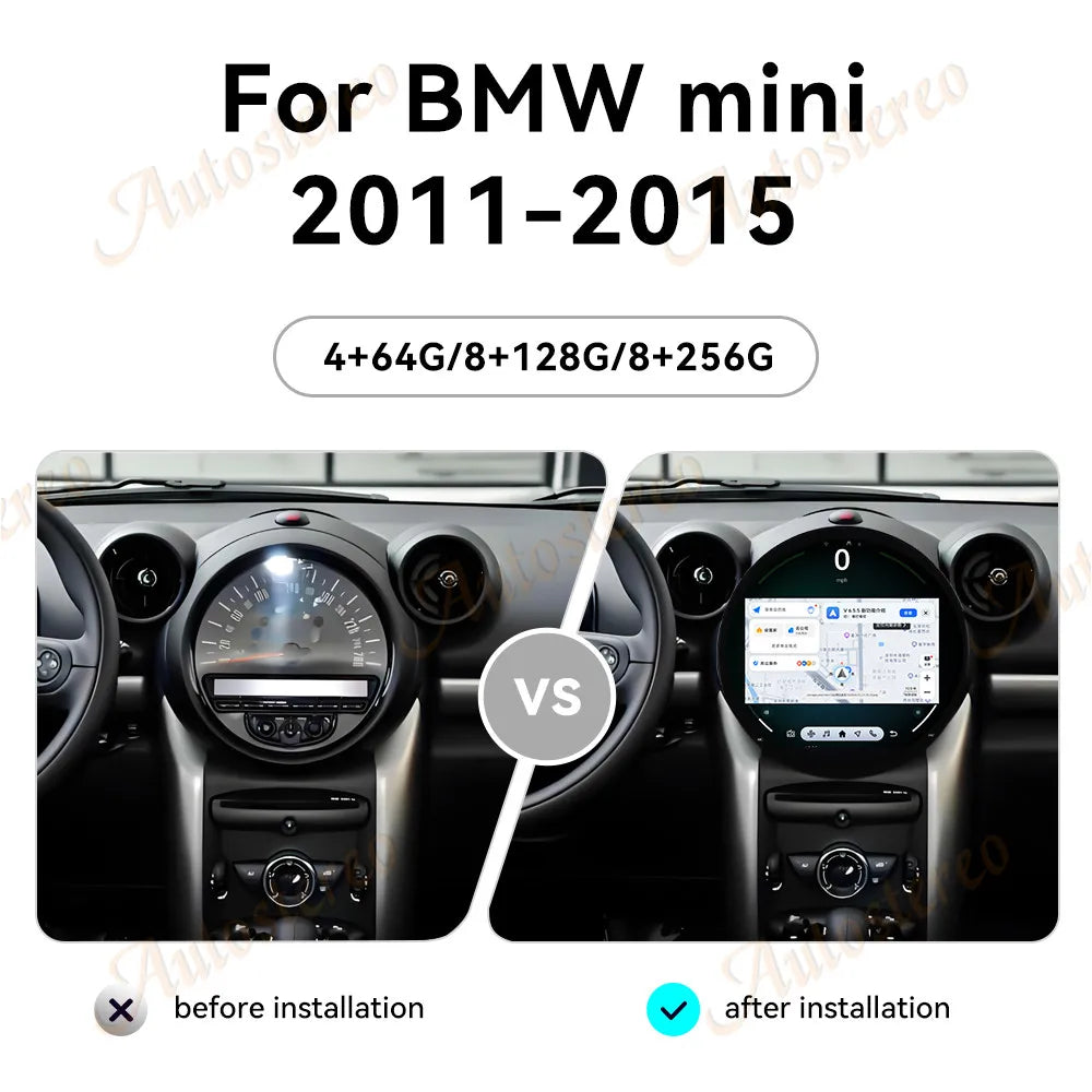11.7 Inch Android 14 Carplay for MINI Cooper Micky 2007-2014 Car GPS Navigation Multimedia
