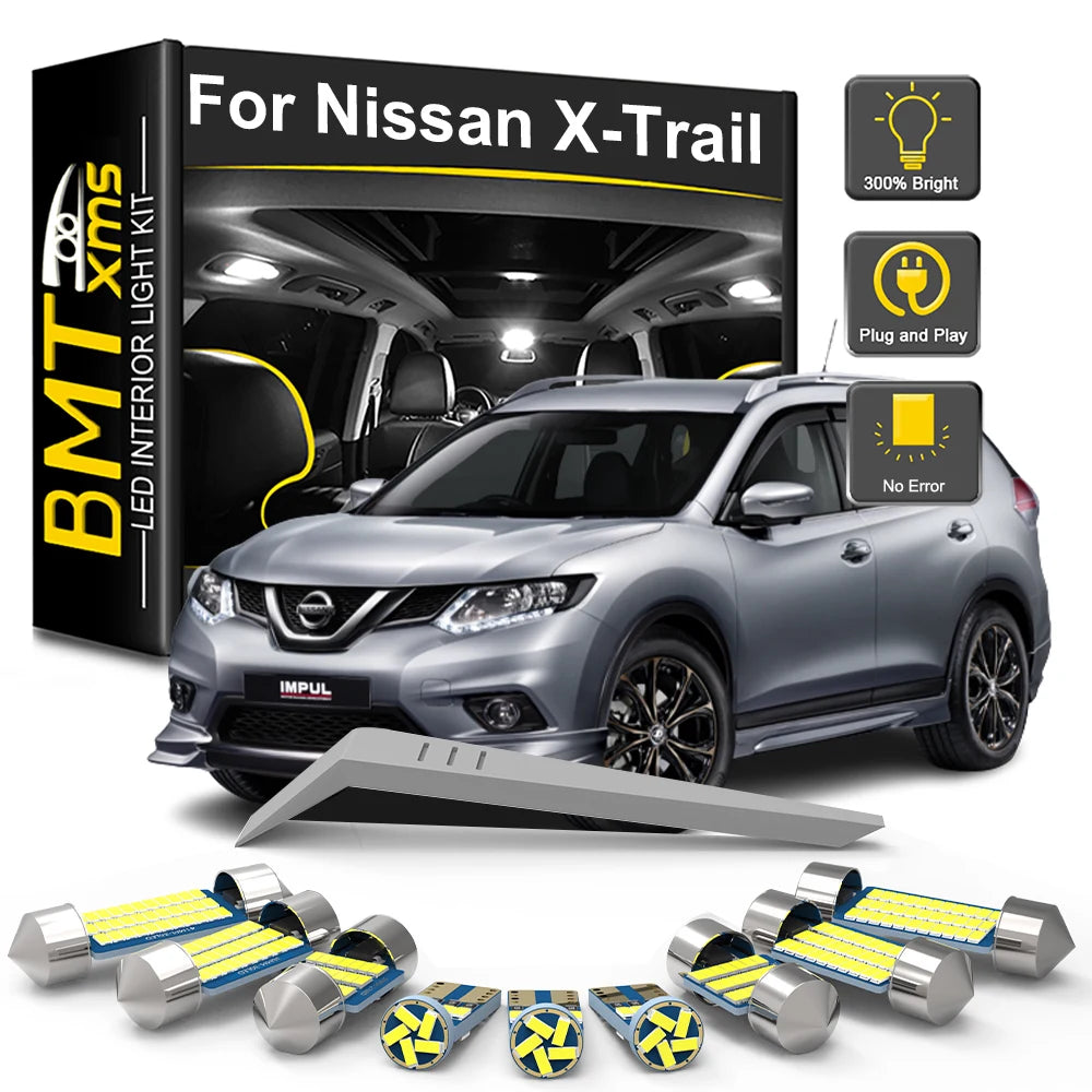 LED Interior Light Kit for Nissan X Trail X-Trail Xtrail T30 T31 T32 T33 2001-2024 - Canbus Dome Map Door Trunk Bulbs...