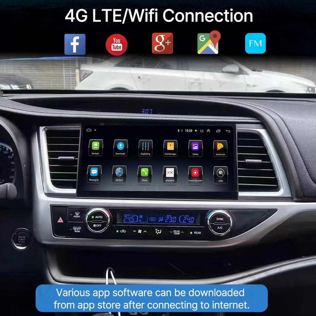 Multimedia Android 14 Screen For Toyota Highlander 2015-2020 Car Radio dsp Video Player GP