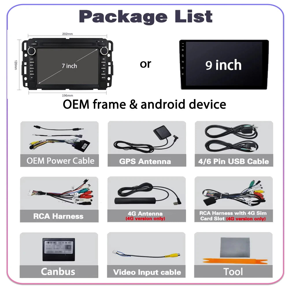 Android 16 Car Radio For Chevrolet Silverado Impala GMC Yukon Acadia Sierra Carplay GPS Mu