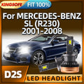 D2S LED Bulb Headlight 30000LM Super Bright Auto Lamp For MERCEDES-BENZ SL R230 2001 2002