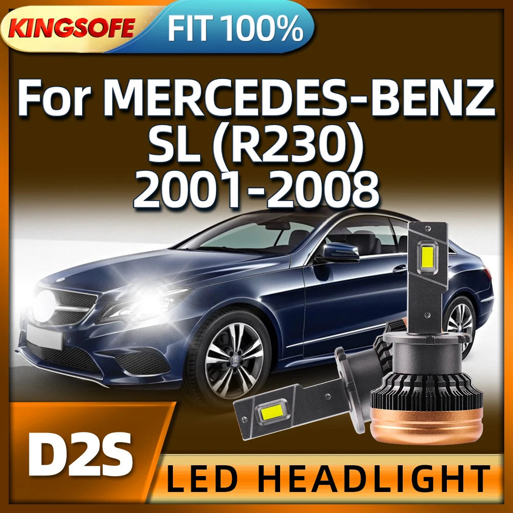 D2S LED Bulb Headlight 30000LM Super Bright Auto Lamp For MERCEDES-BENZ SL R230 2001 2002