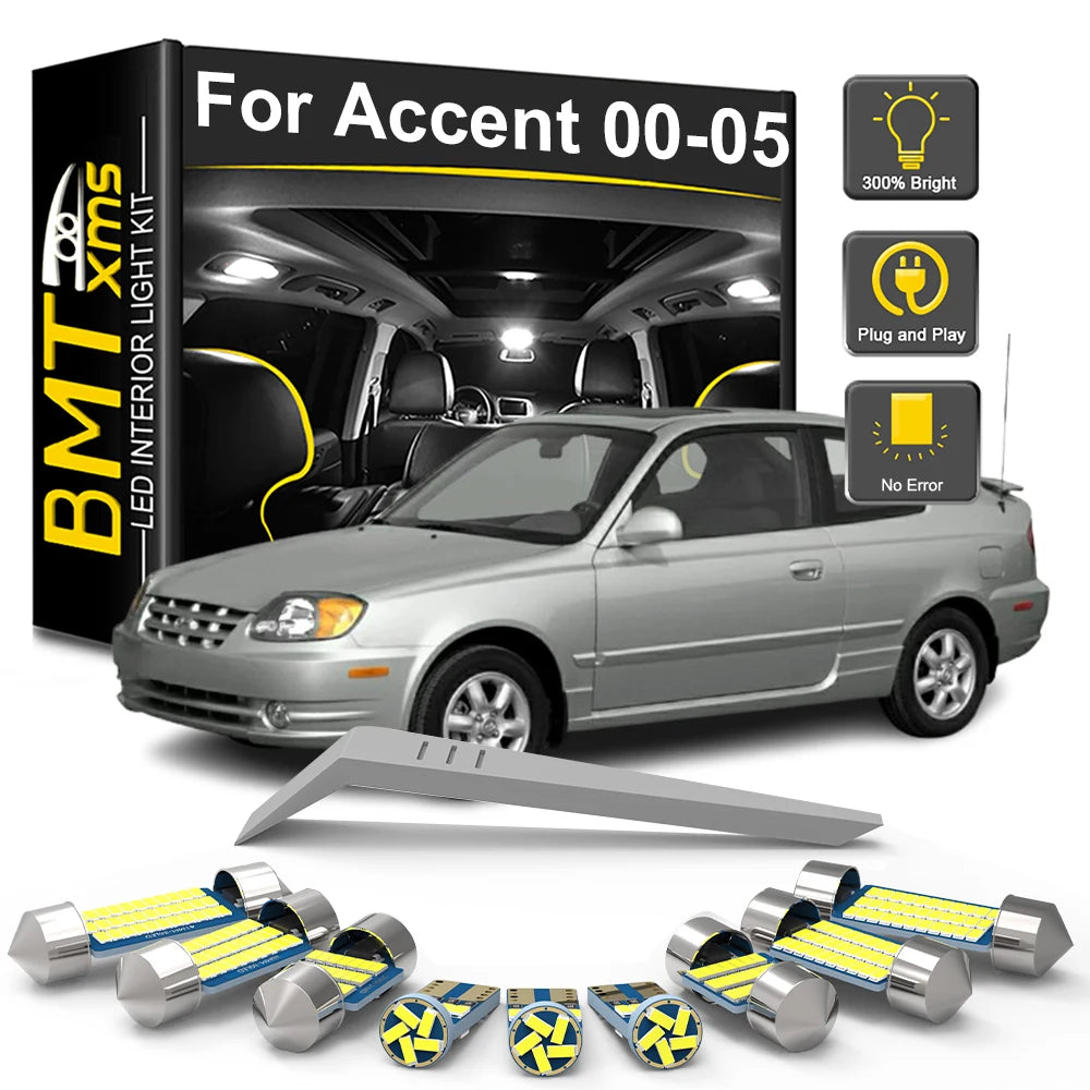 10-Piece LED Interior Light Kit for Hyundai Accent 2 LC - Canbus Error-Free Bulbs | AUTOKITSHOP