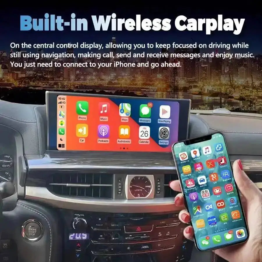 For Lexus LX570 2016-2024 Car GPS Android 15 Multimedia Video Player Carplay Navigation WI | AUTOKITSHOP