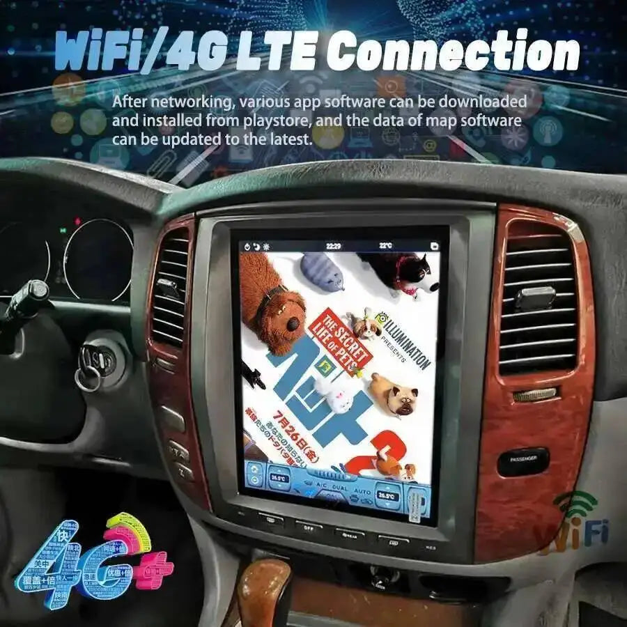 12.1inch Android Screen Navigation For Toyota Land Cruiser 100 LC100 Lexus LX470 2003-2007 | AUTOKITSHOP