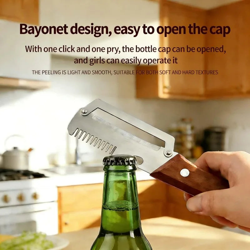 Easy Grip Non-Slip Multifunctional 3-in-1 Stainless Steel Peeler Vegetable & Fruit Slicer Shredd - Automotive LED Light