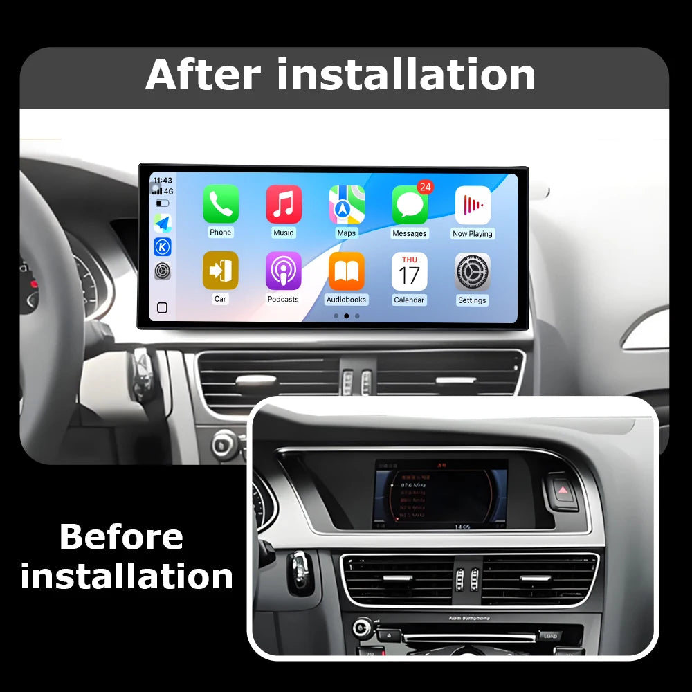 12.3 inch QLED Touch Screen For Audi A4 A5 2009-2016 Intelligent Android OS System Car Rad