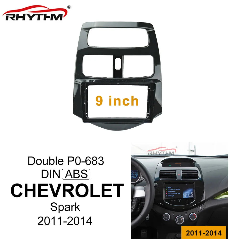 Car Fascia For Chevrolet Spark 2011-2014 Car Dvd Frame 9 Inch Dashboard Installation Trim  | AUTOKITSHOP